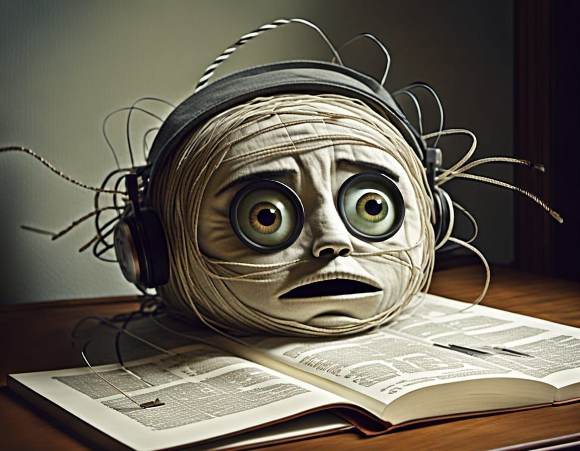 Man Overwhelmed by Technology