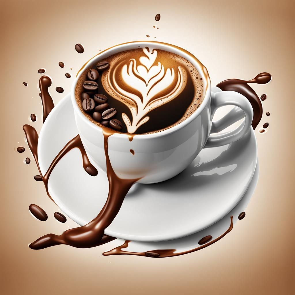 Acrobatic Coffee Company Logo in Splash Art Style