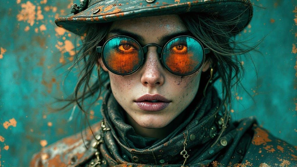 Aged Copper Patina in the Desert Landscape