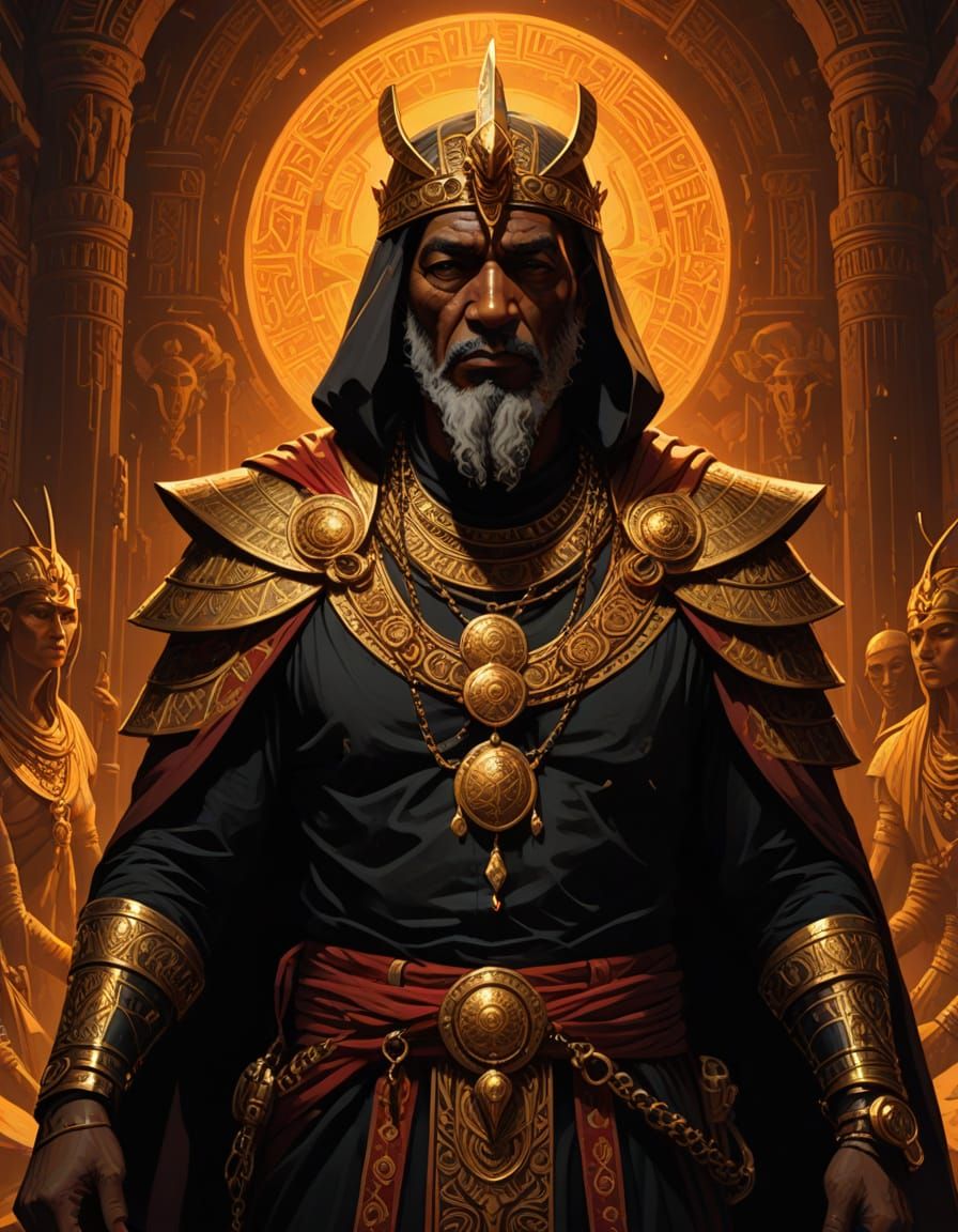 Cunning Egyptian Lord in Golden Regalia