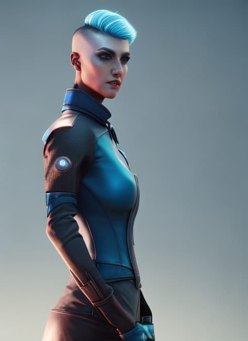 Cyberpunk Female Portrait in Dystopian City, 8K
