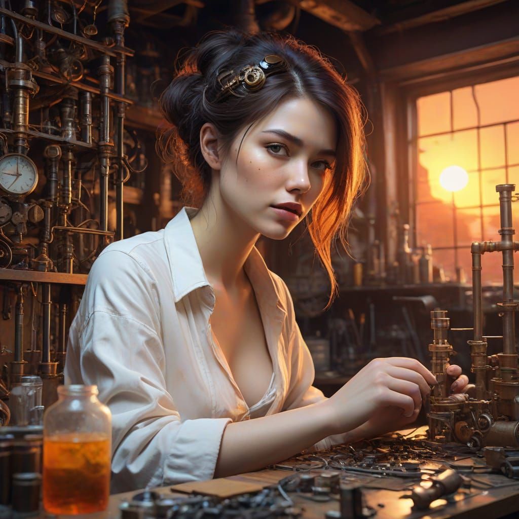 Inventors at Work: A Dynamic Digital Illustration of Creativ...