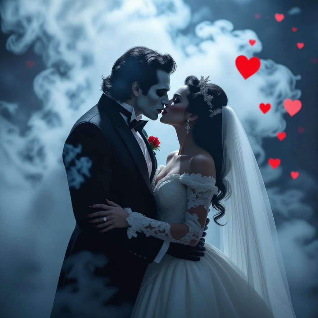 Vampire's Valentine Kiss for Bride of Frankenstein