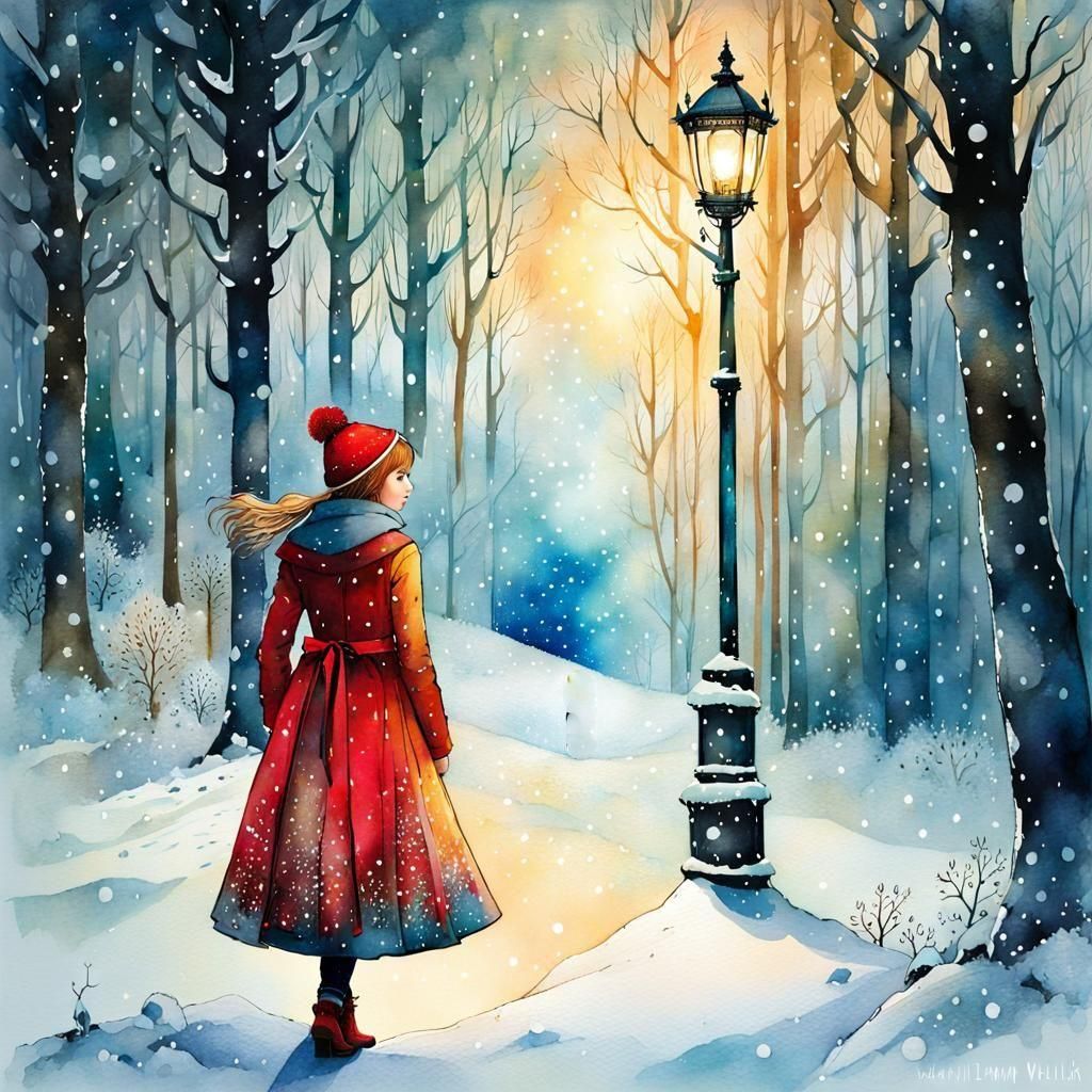 Magical Winter in Narnia: Watercolour Storybook Illustration
