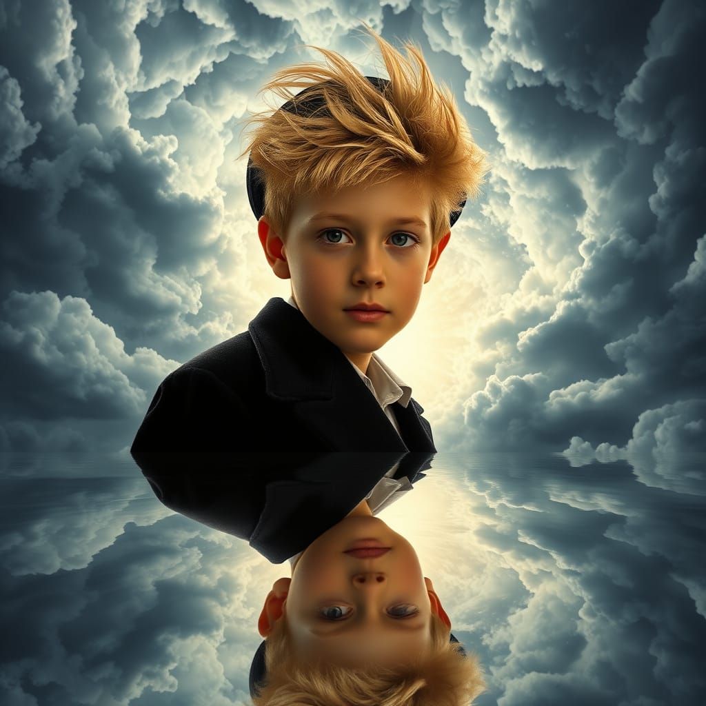 A Devout Young Ultra-Orthodox Boy Against a Turbulent, Dream...