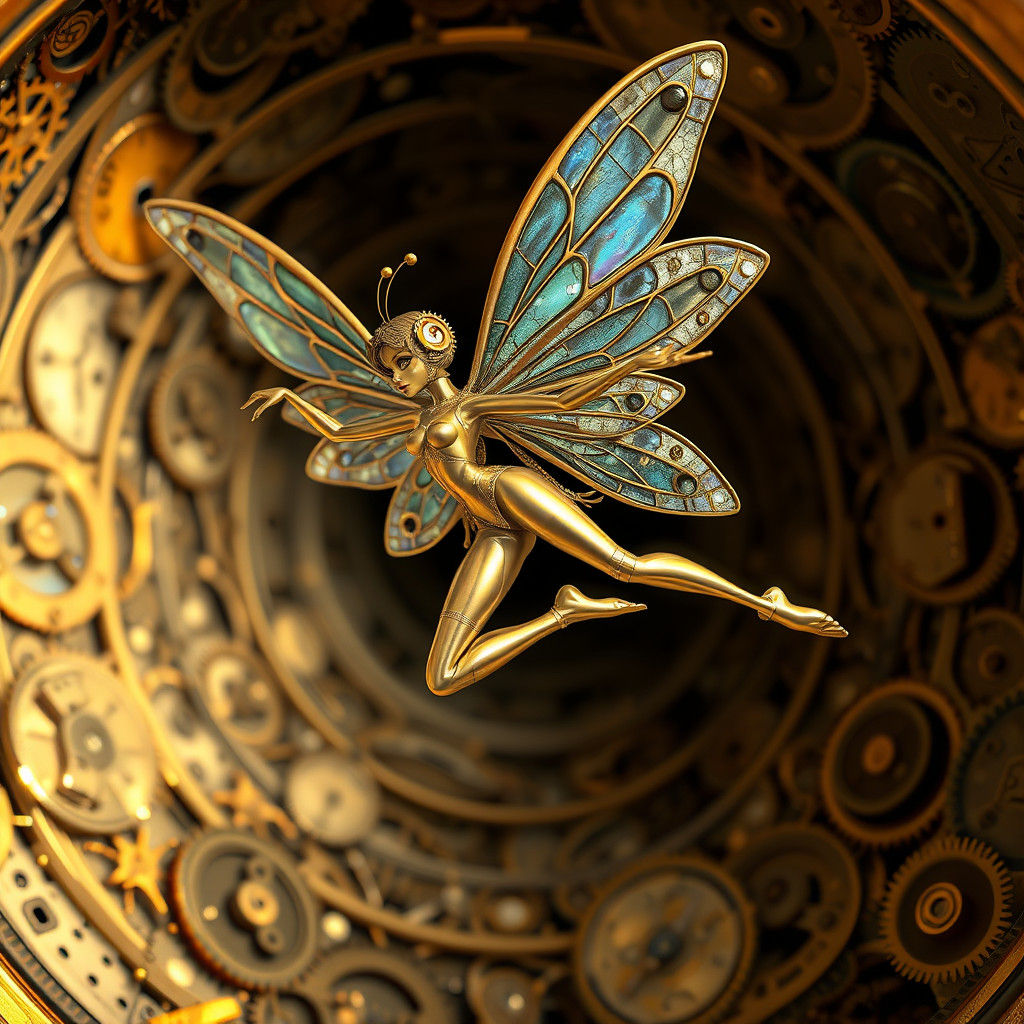 Steampunk Fairy in Elastic Clockwork Reality