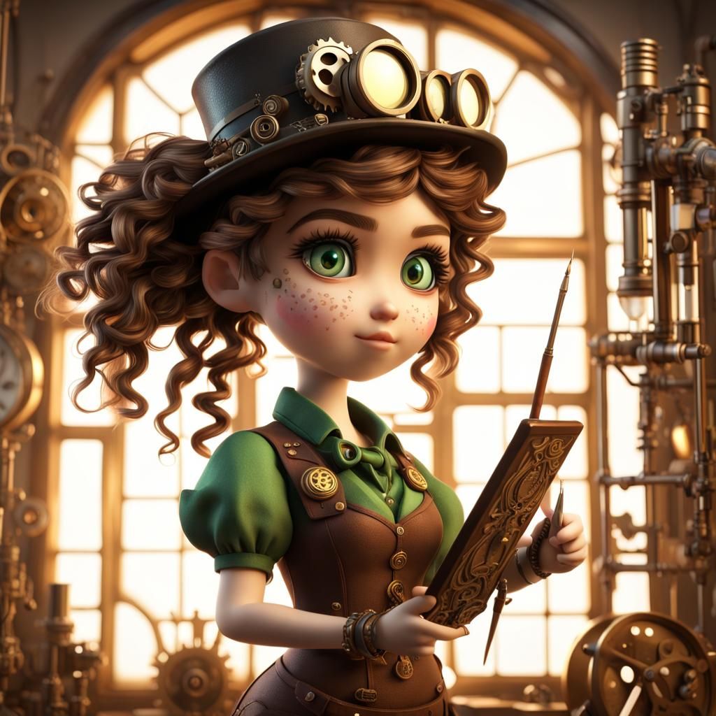 Steampunk Painter Girl