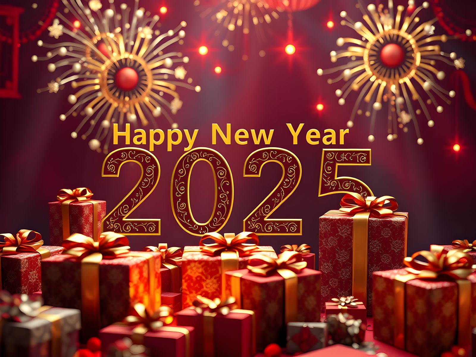 Happy New Year 2025 in Detailed Matte Painting