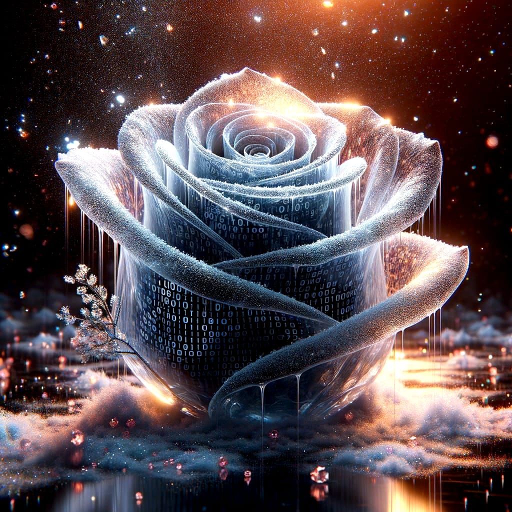 Binary code rose