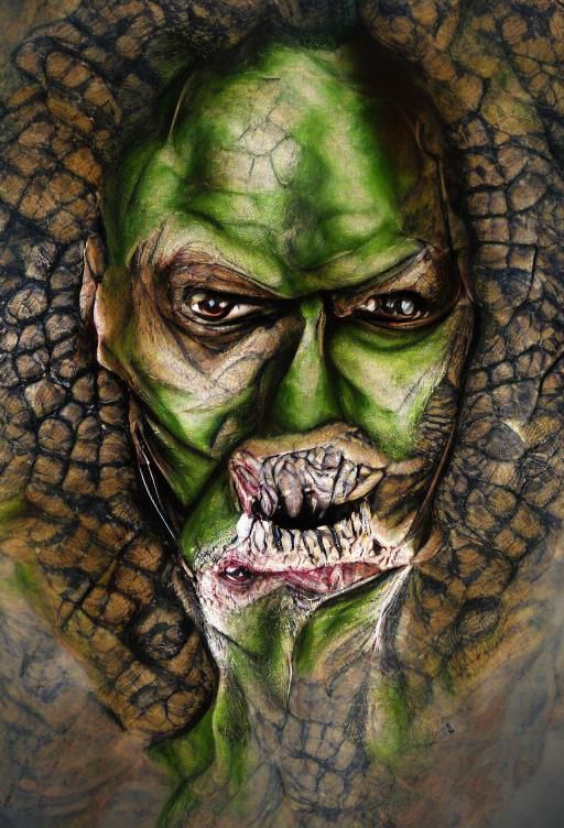 Killer Croc Portrait in Realistic Style