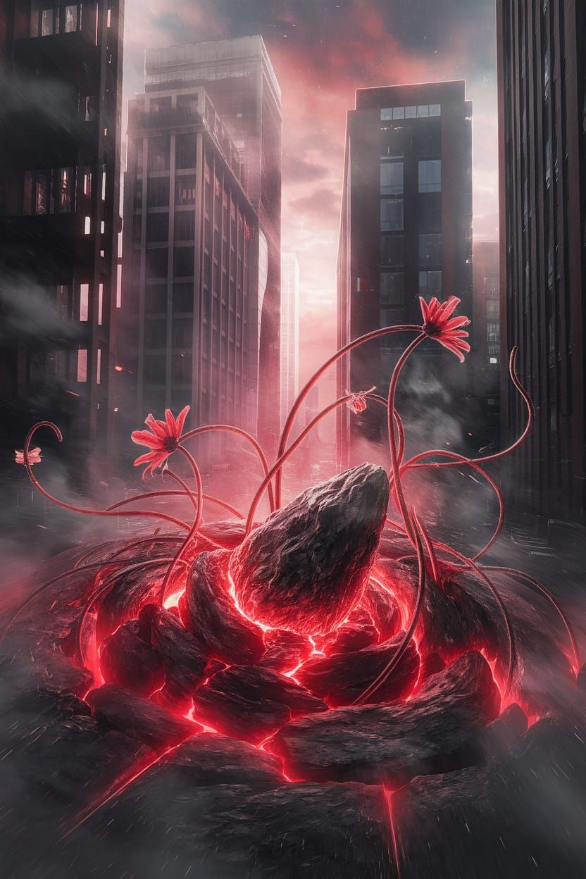 Cyberpunk Apocalypse Blooms in Digital Art