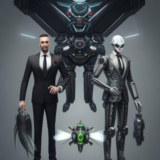 Mechanical Cricket Corporate Boss in Pop Surrealism