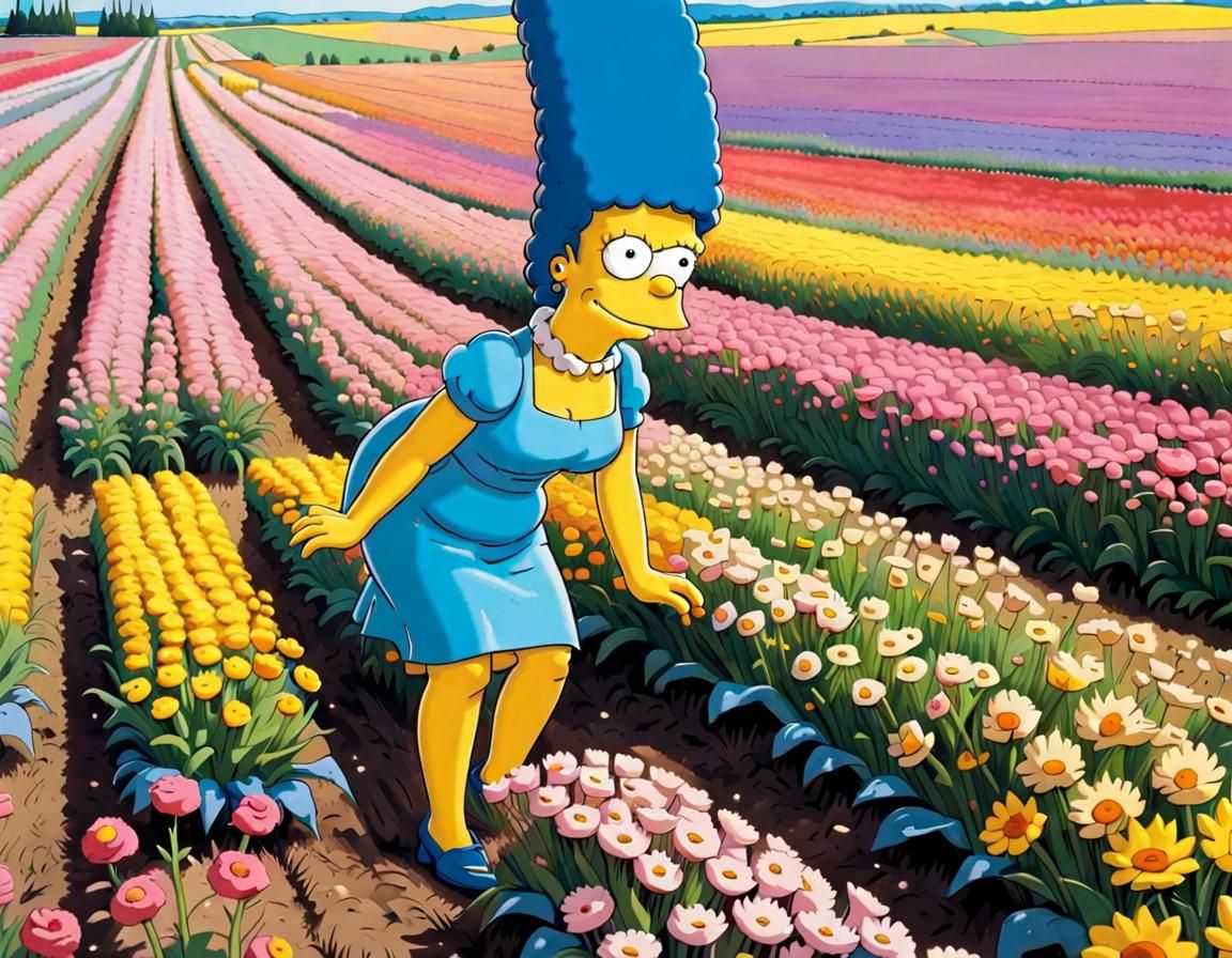Flower Fields - Simpsons Style