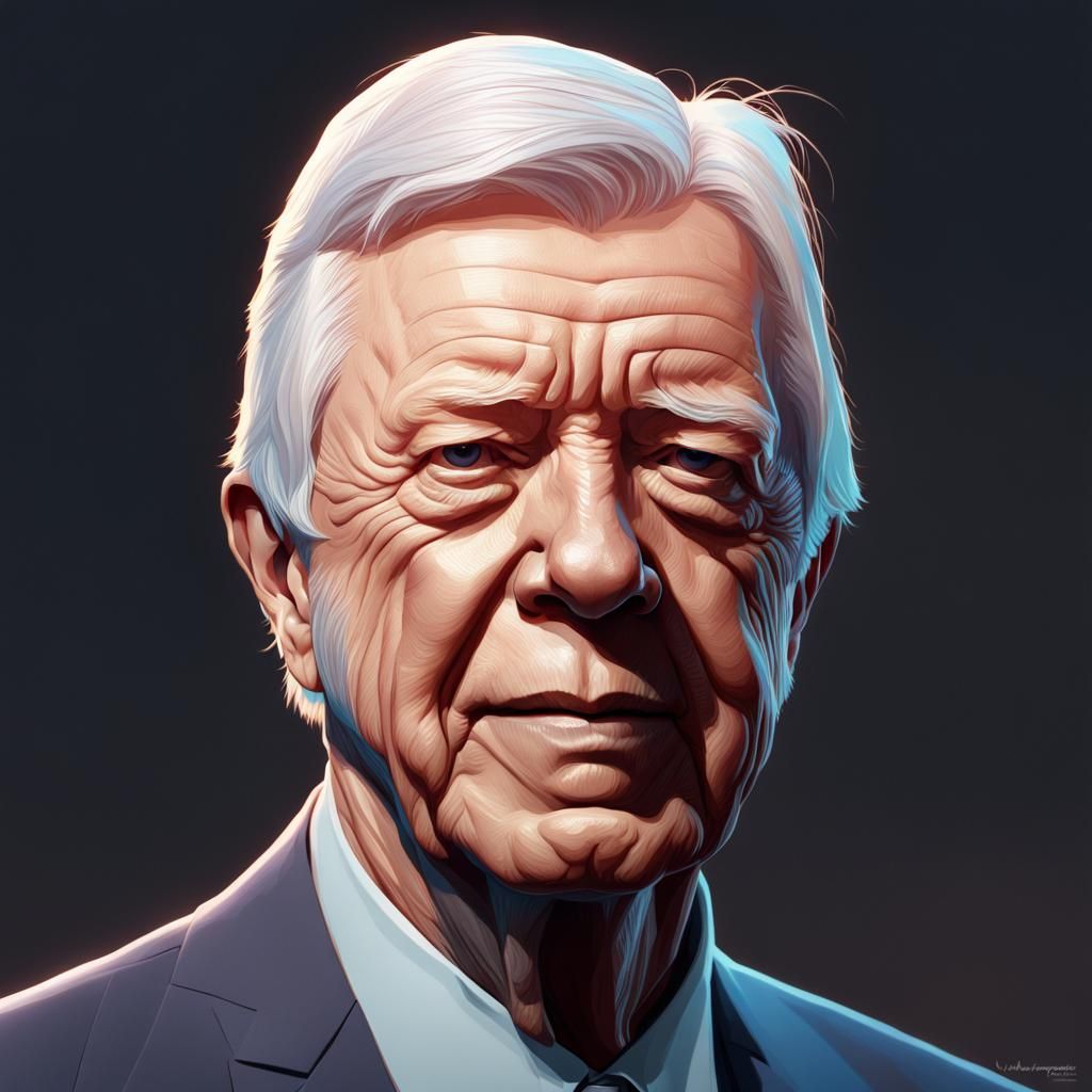Detailed Portrait of Jimmy Carter in Digital Art Style