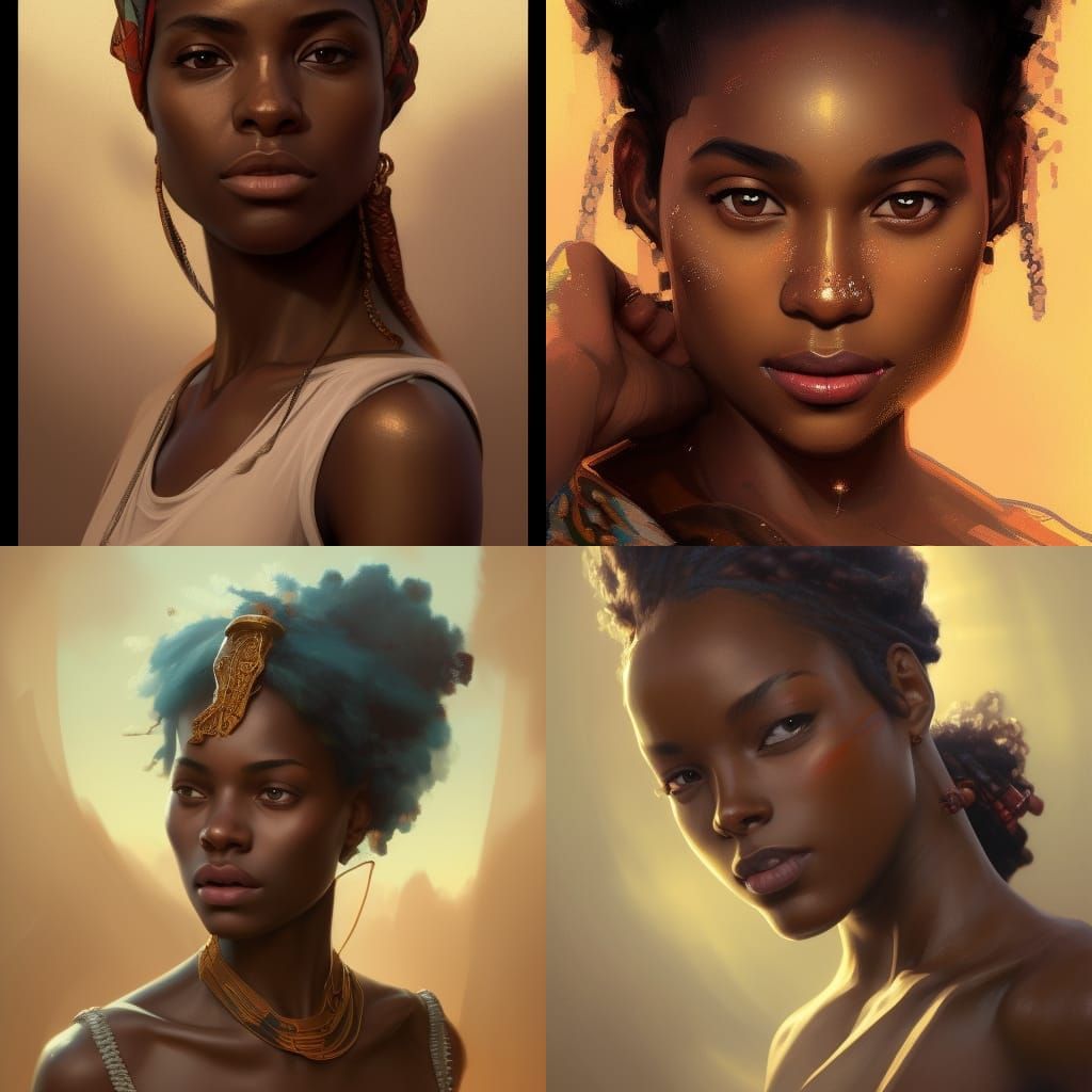 Hyperdetailed Portrait of a Nubian Woman