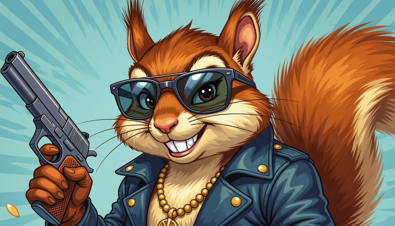 Mischievous Squirrel gangster