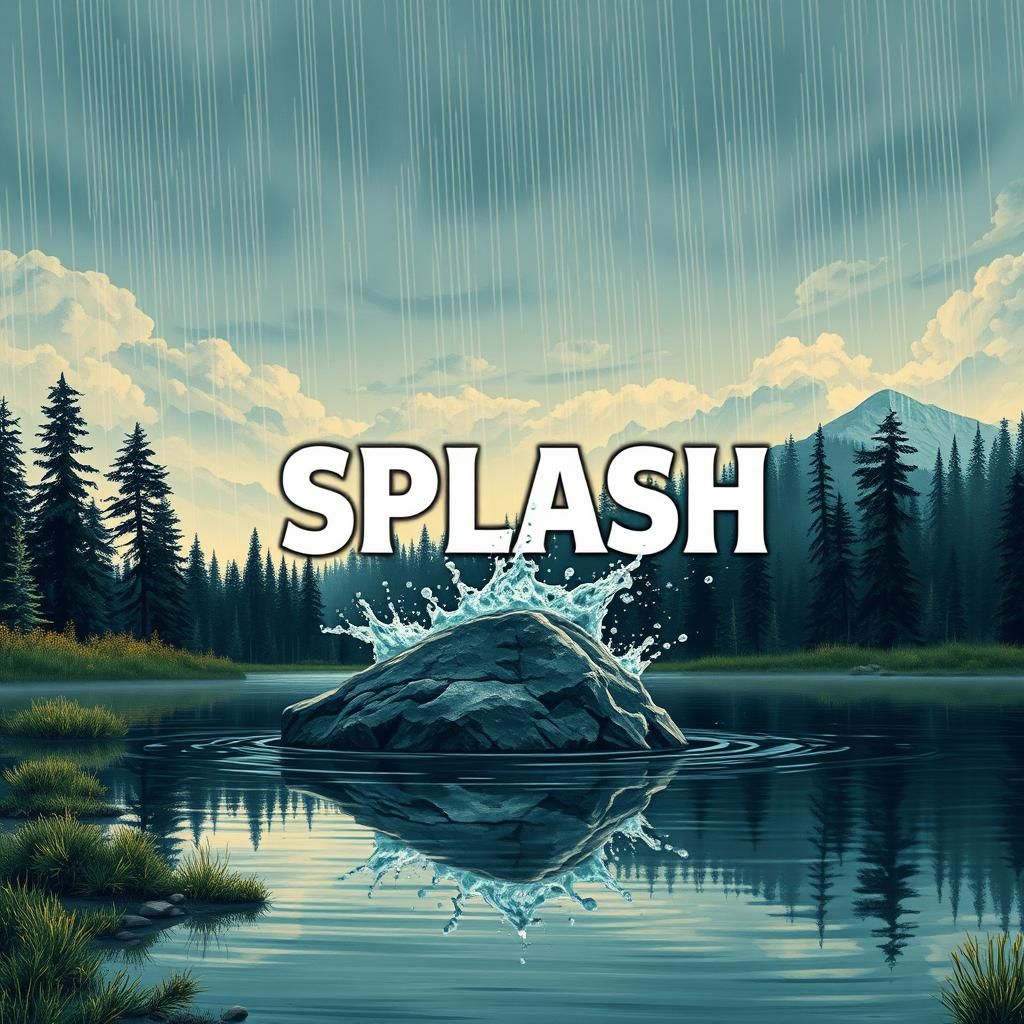 Lake Splash in Retro Dungeons and Dragons Style
