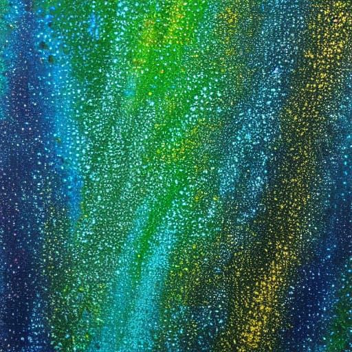 Abstract Chrysocolla Gemstone Art in Oil Painting Style