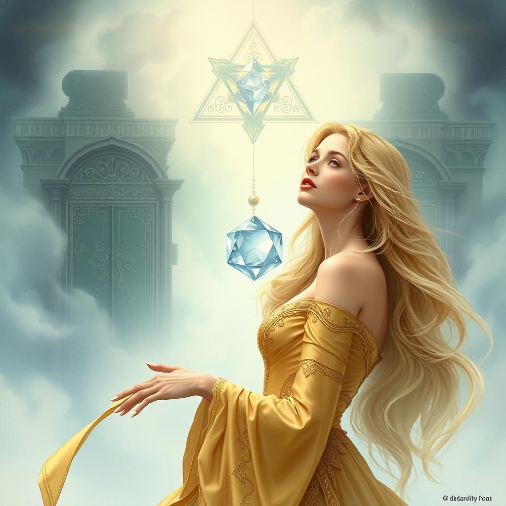 Ethereal Mage in Dreamy Leyendecker-Style Illustration