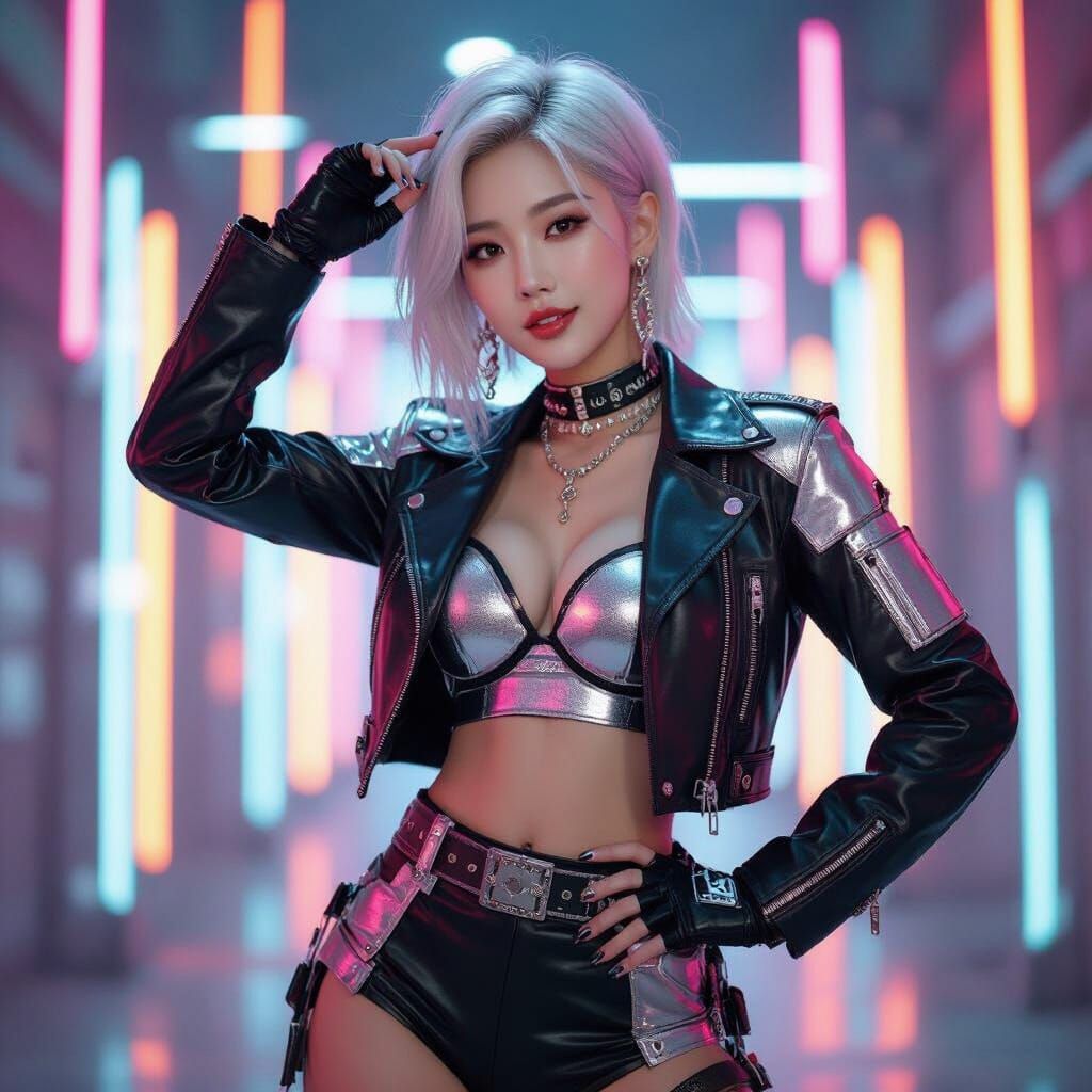 Kpop Idol Eunvi with Futuristic Edgy Style