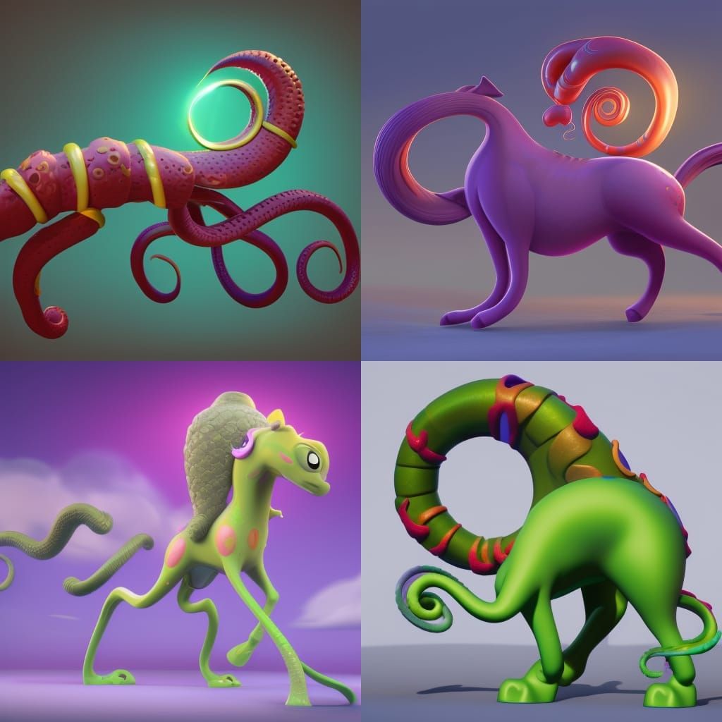 Tentacle Horse: 3D Digital Art Concept