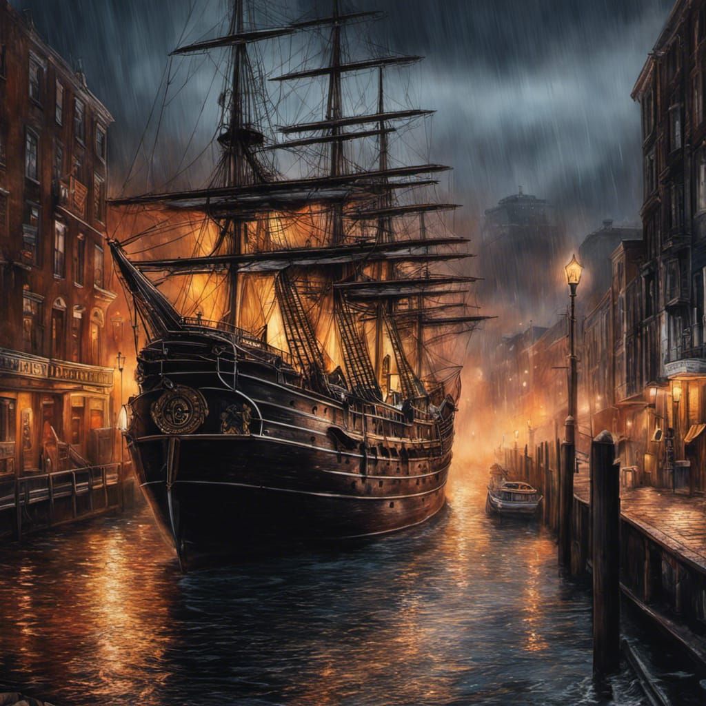 Dramatic Port City Thief in Hyperrealistic Photography