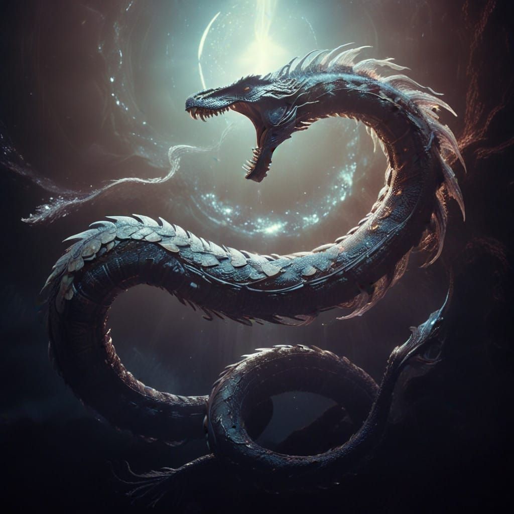 Ethereal Serpentine Deity in Cinematic Grandeur