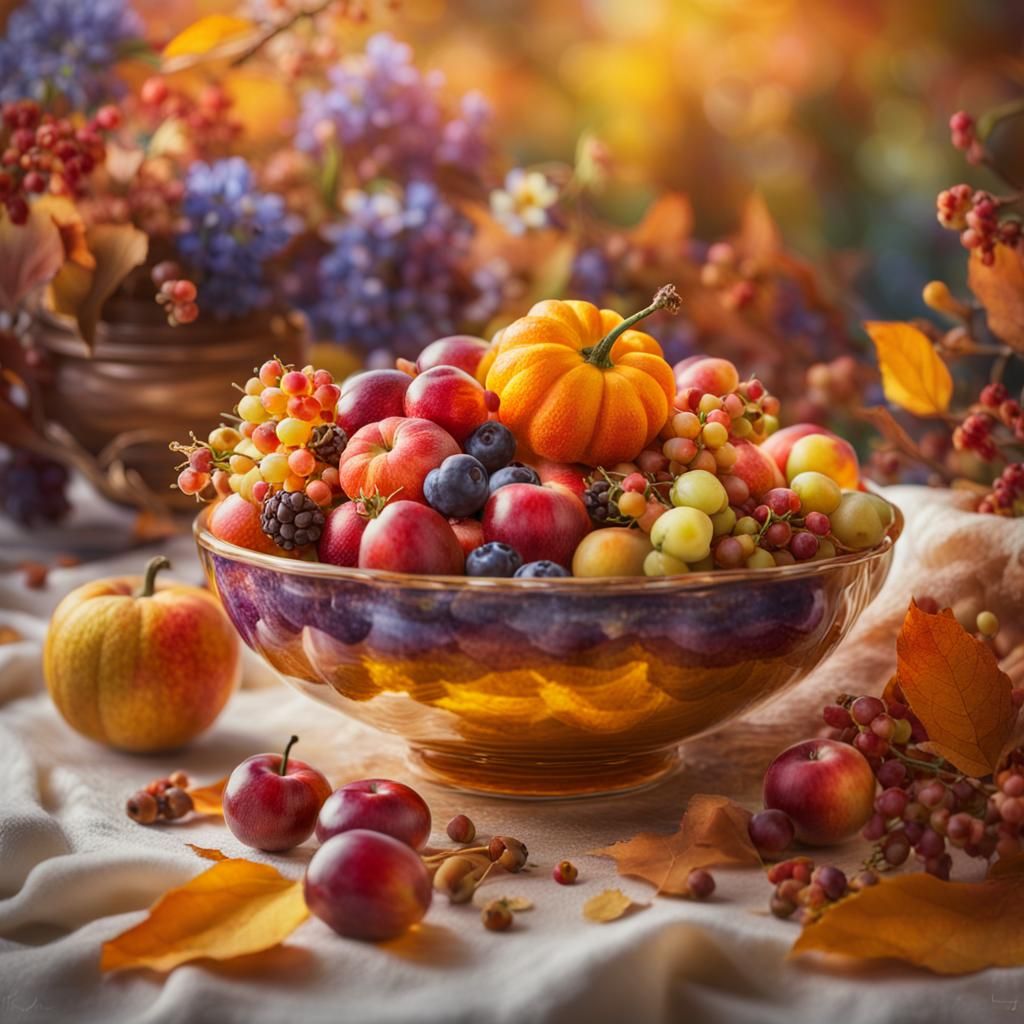 Dreamy Still Life with Autumn Fruits