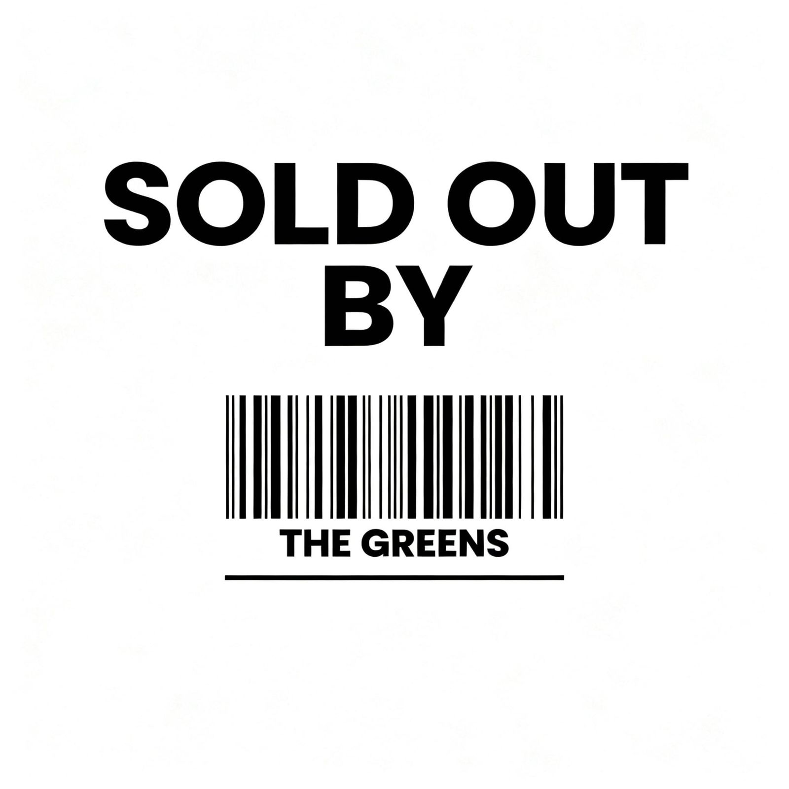 Minimalist Barcode Design: Sold Out By The Greens