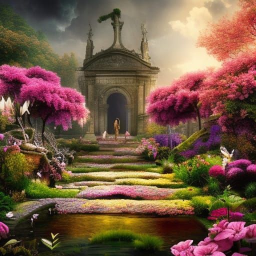Epic Garden of Life: Digital Matte Painting