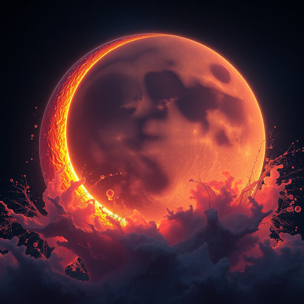 Fantastical Crescent Moon Concept Art in Deep Color