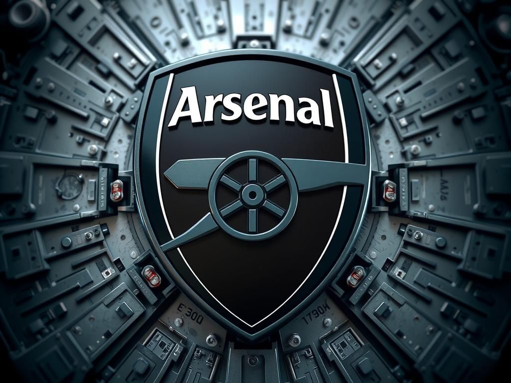 3D Black Arsenal Canon Logo with Metallic Details