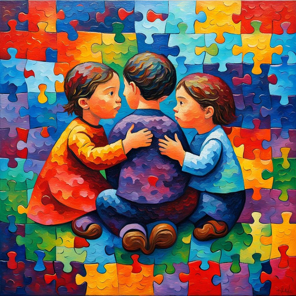 Lost Love Puzzle in Expressionist Oil Painting