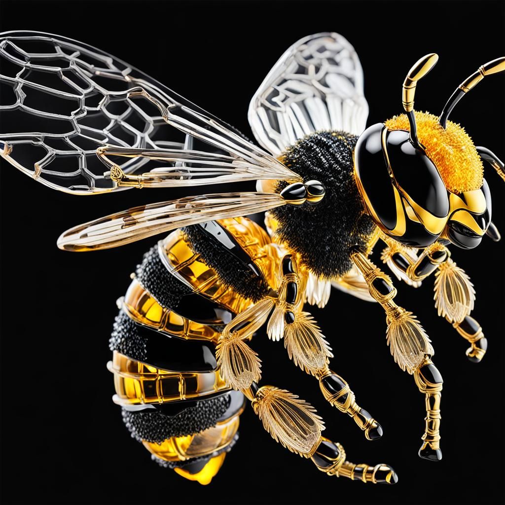 Crystal Glass Bee in 3D