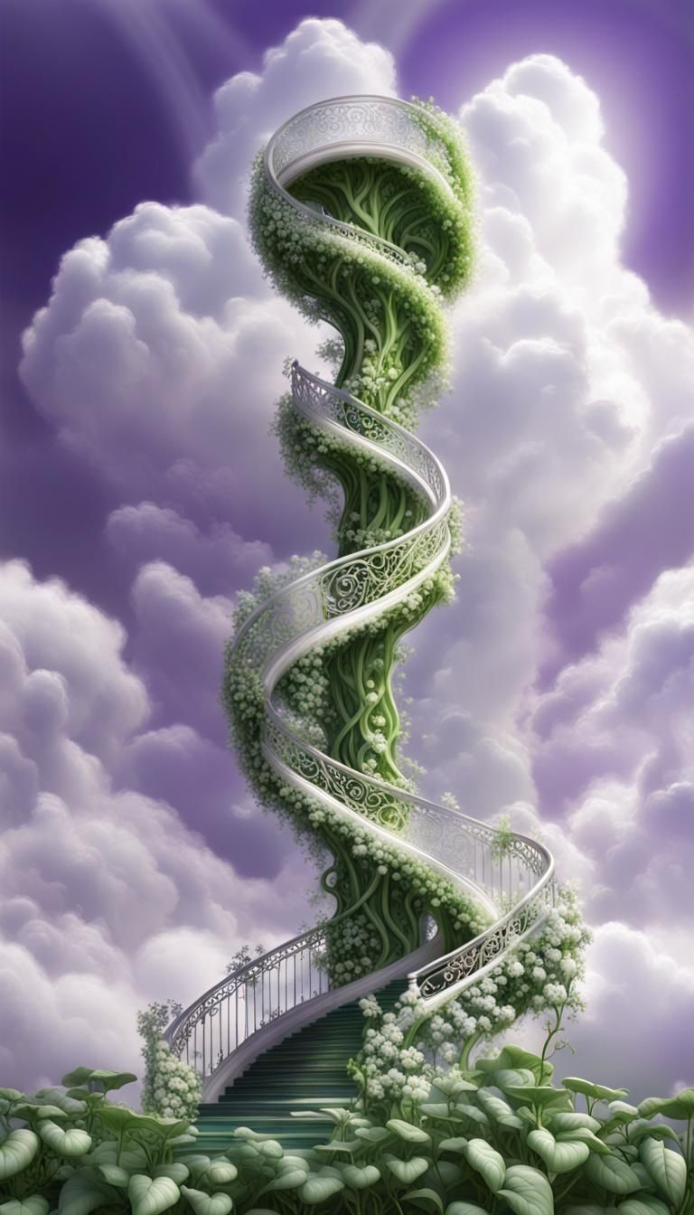 Ornate Beanstalk to Heaven in Hyperrealism