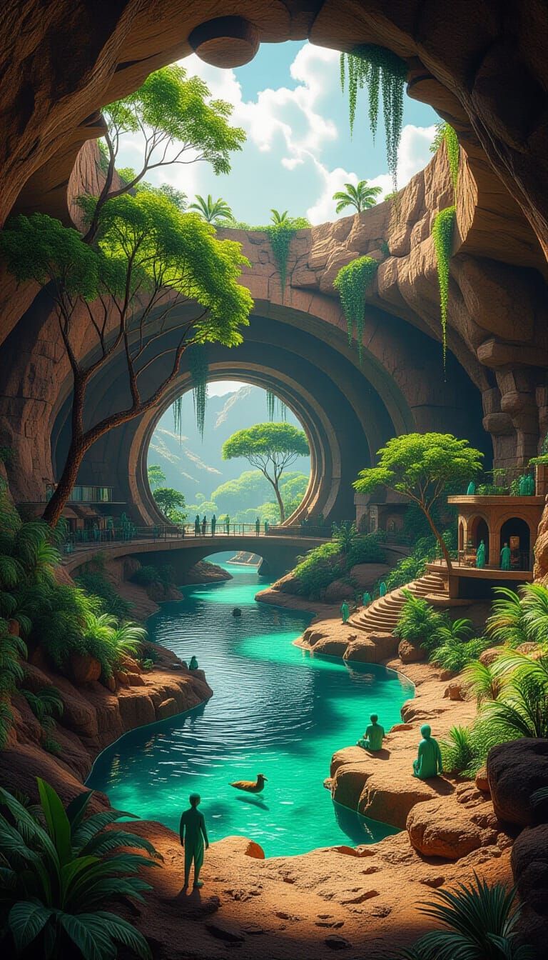 Martian Underground City: A Tropical Paradise Revealed