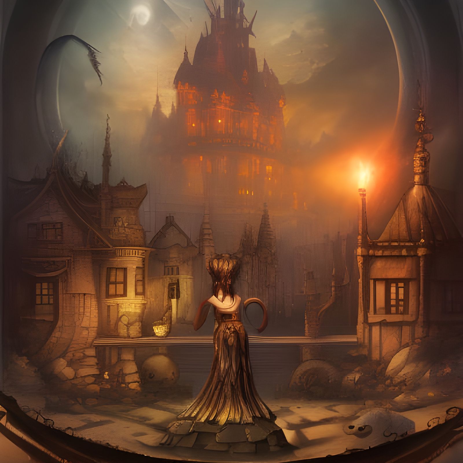 Fantastical Nightmare Circus: Detailed Matte Painting
