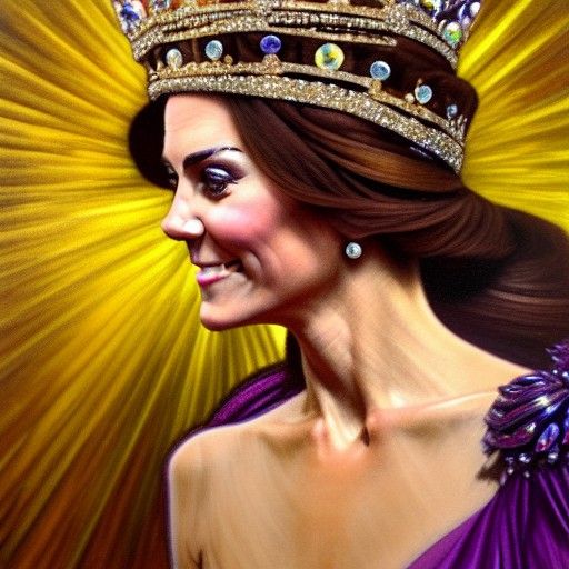 Kate Middleton as Queen in Art Nouveau Style