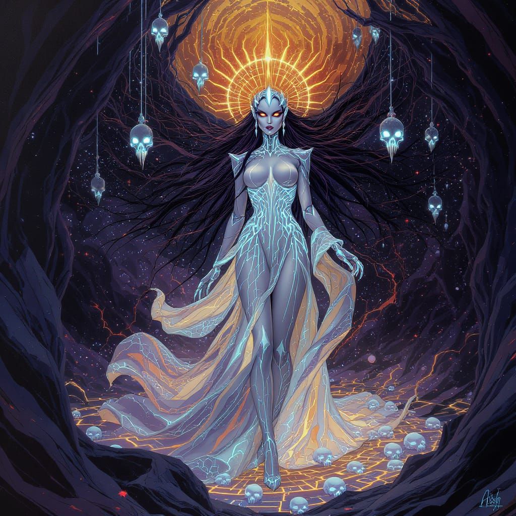 Android Necromancer in Incandescent Light