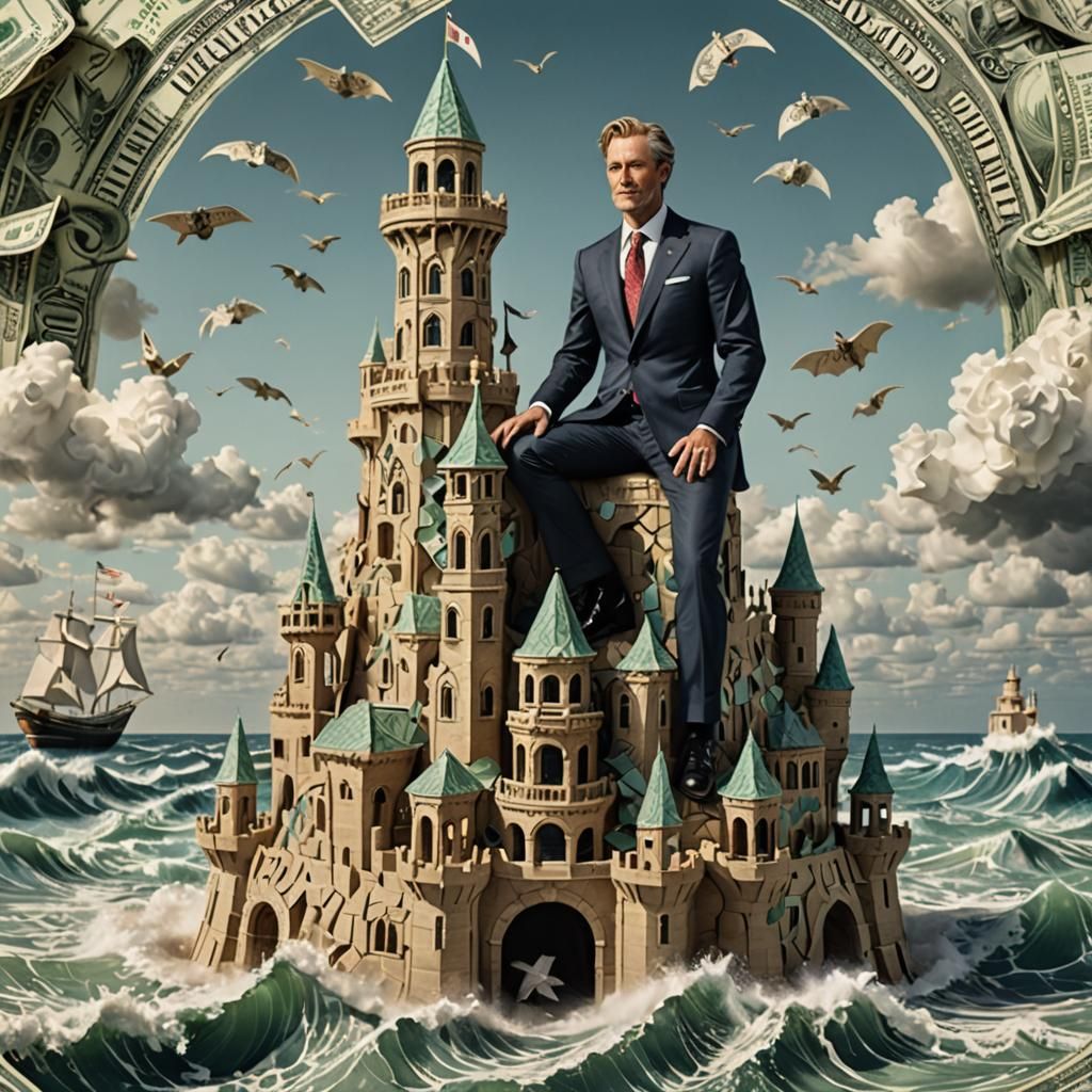 Sandcastle of Money: Fantasy Matte Painting