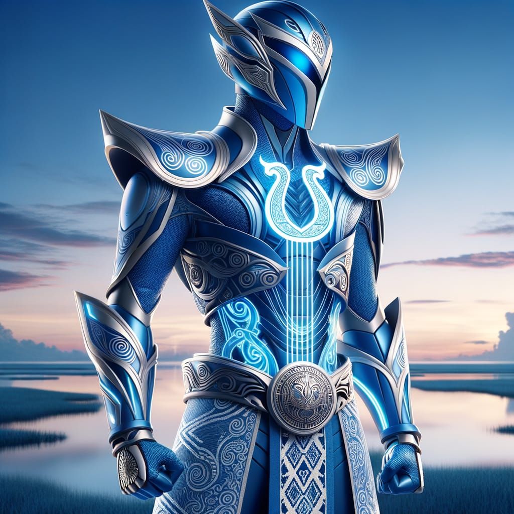 Blue Tokusatsu Warrior: Indonesian Fusion Design