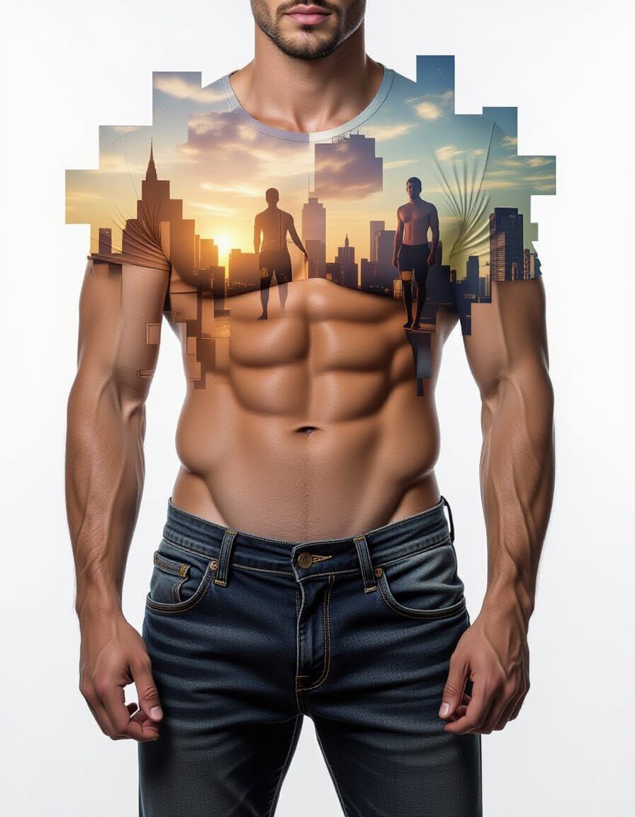 Surreal Urban Landscape in Abstract Style