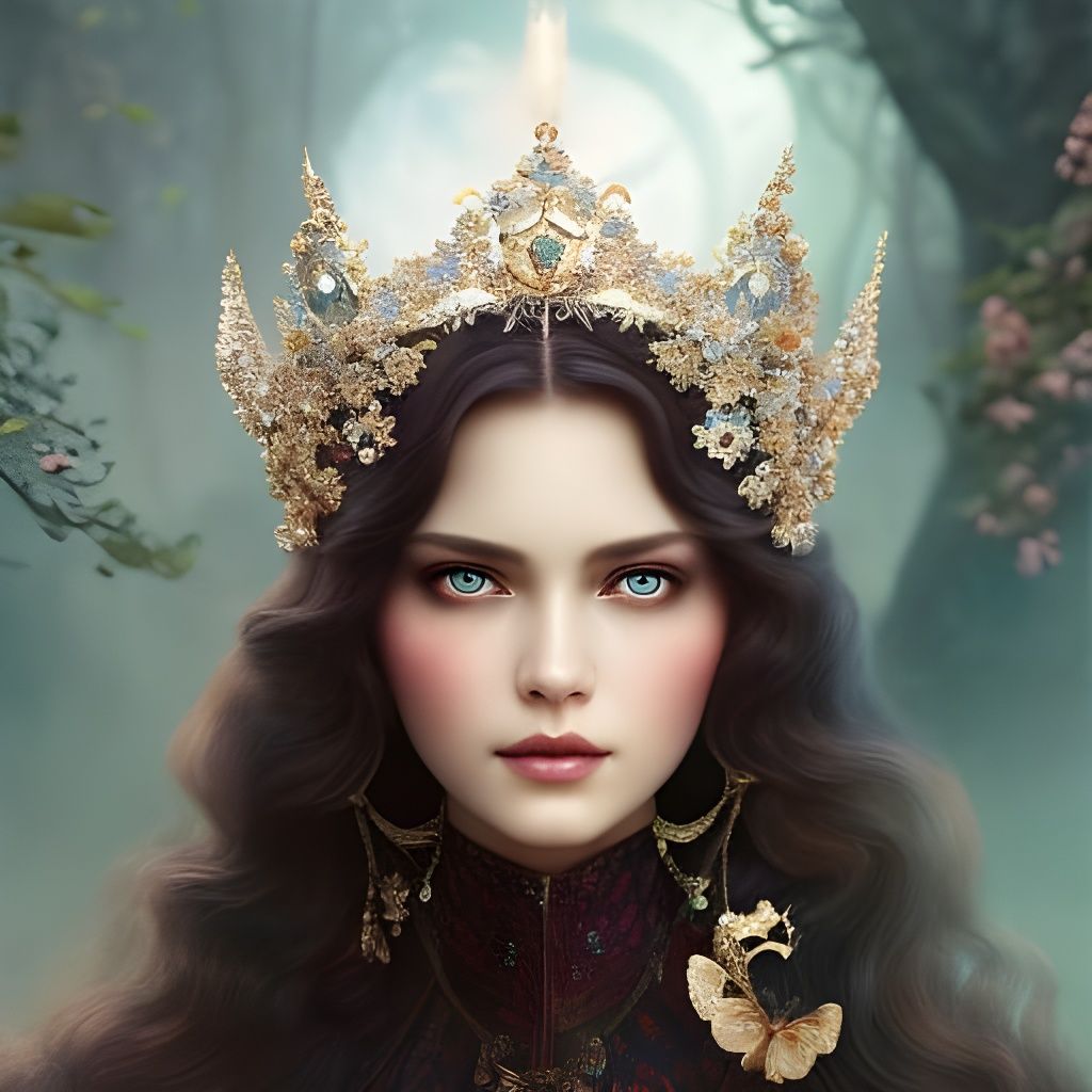 Cinderella Portrait in Hyperrealistic Digital Art Style