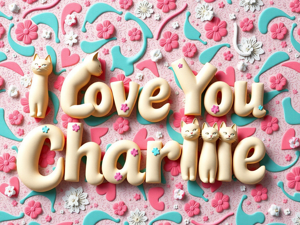 3D Cat Letter Poster in Fantasy Art Style