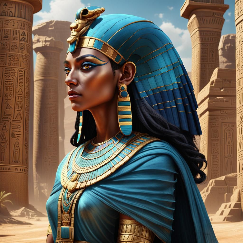 Egyptian Priestess in Detailed Matte Painting