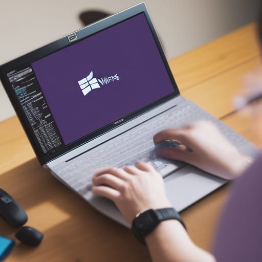 Windows 95 Logo with Purple Mouse: Photo