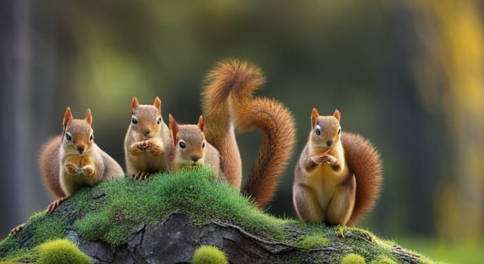 Ethereal Origami Squirrels in Translucent Watercolor