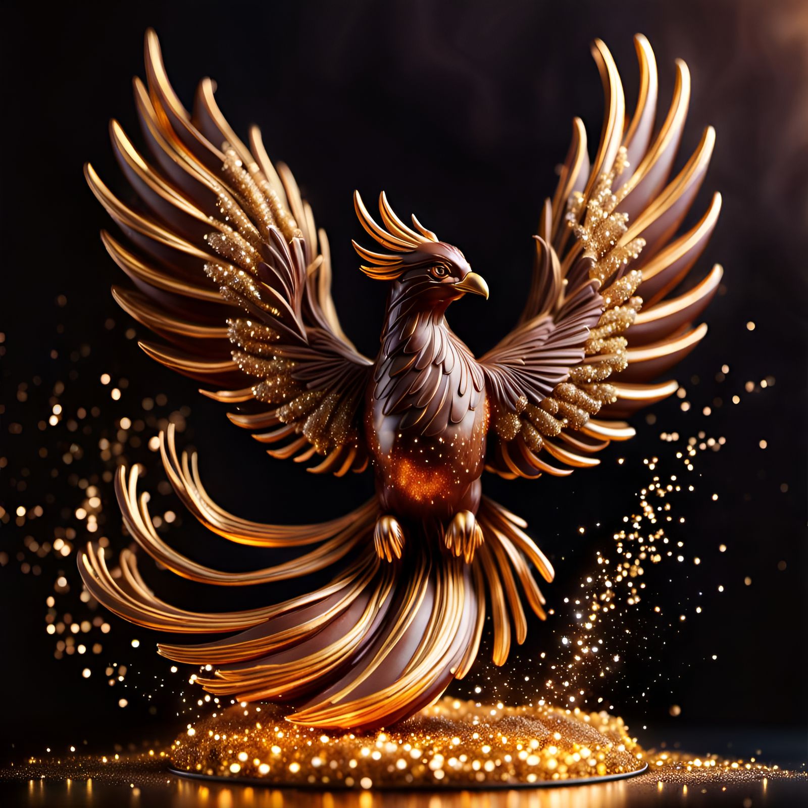 Chocolate sculpture - phoenix