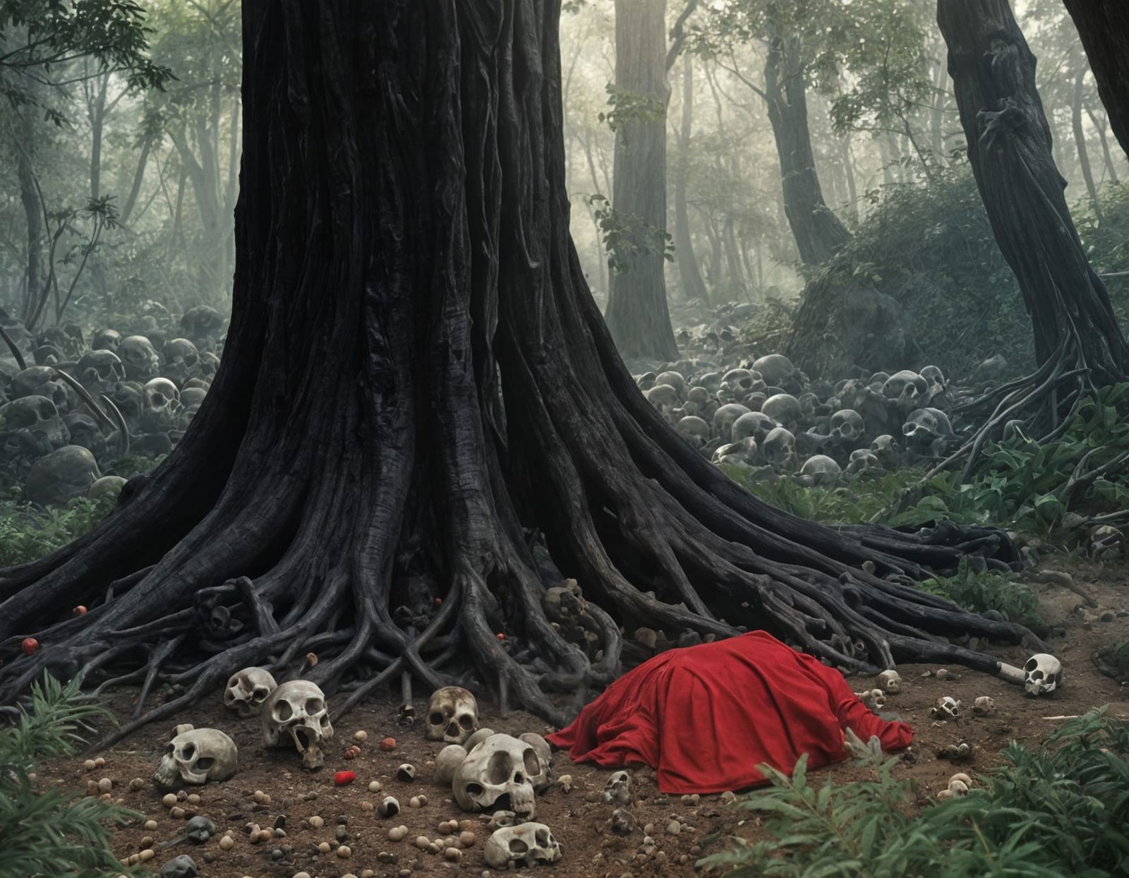 Bizarre Alien Tree with Bones in Star Trek Style