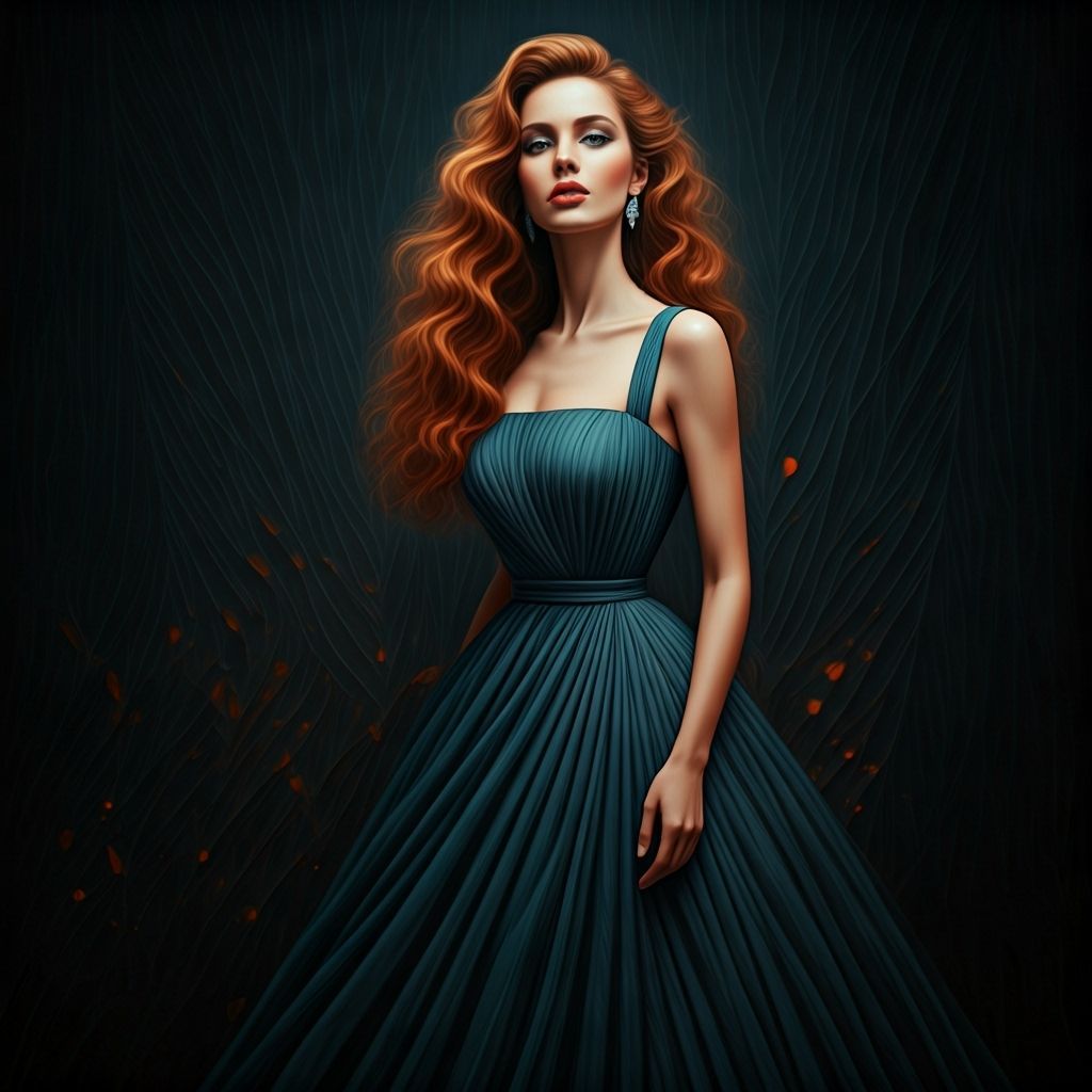 Woman Walks to New Life in Crimson Sunset